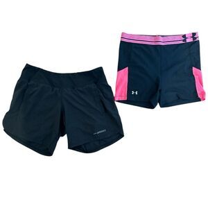 Bike & Running Shorts Bundle Black & Pink Size Medium biking jogging athletic